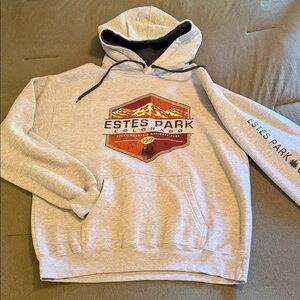 Estes Park Colorado Gray Graphic Hoodie size Large